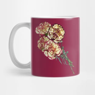 Colorful Carnations Vector Art Cut Out Mug